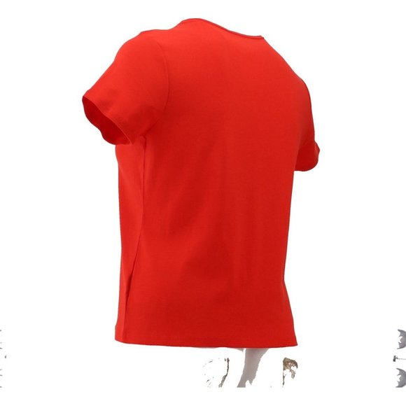 NWT LANDS' END WOMEN'S SHORT SLEEVE SHAPED 1X1 RIB CREW SHIRT BRIGHT CHERRY PS - Picture 4 of 7